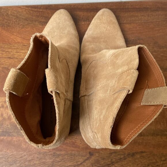 Lucky Brand Tan Ankle Booties with Suede Finish - Picture 9 of 9